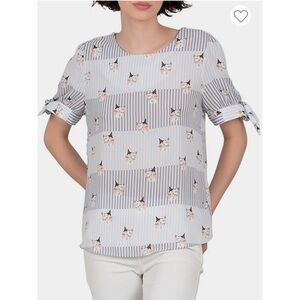 Molly Bracken Lili Sidonia Collection cat print blouse